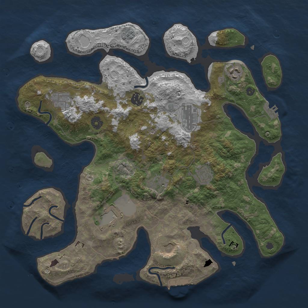 Rust Map: Procedural Map, Size: 3700, Seed: 79, 20 Monuments