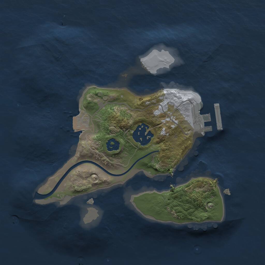 Rust Map: Procedural Map, Size: 2000, Seed: 24000, 3 Monuments