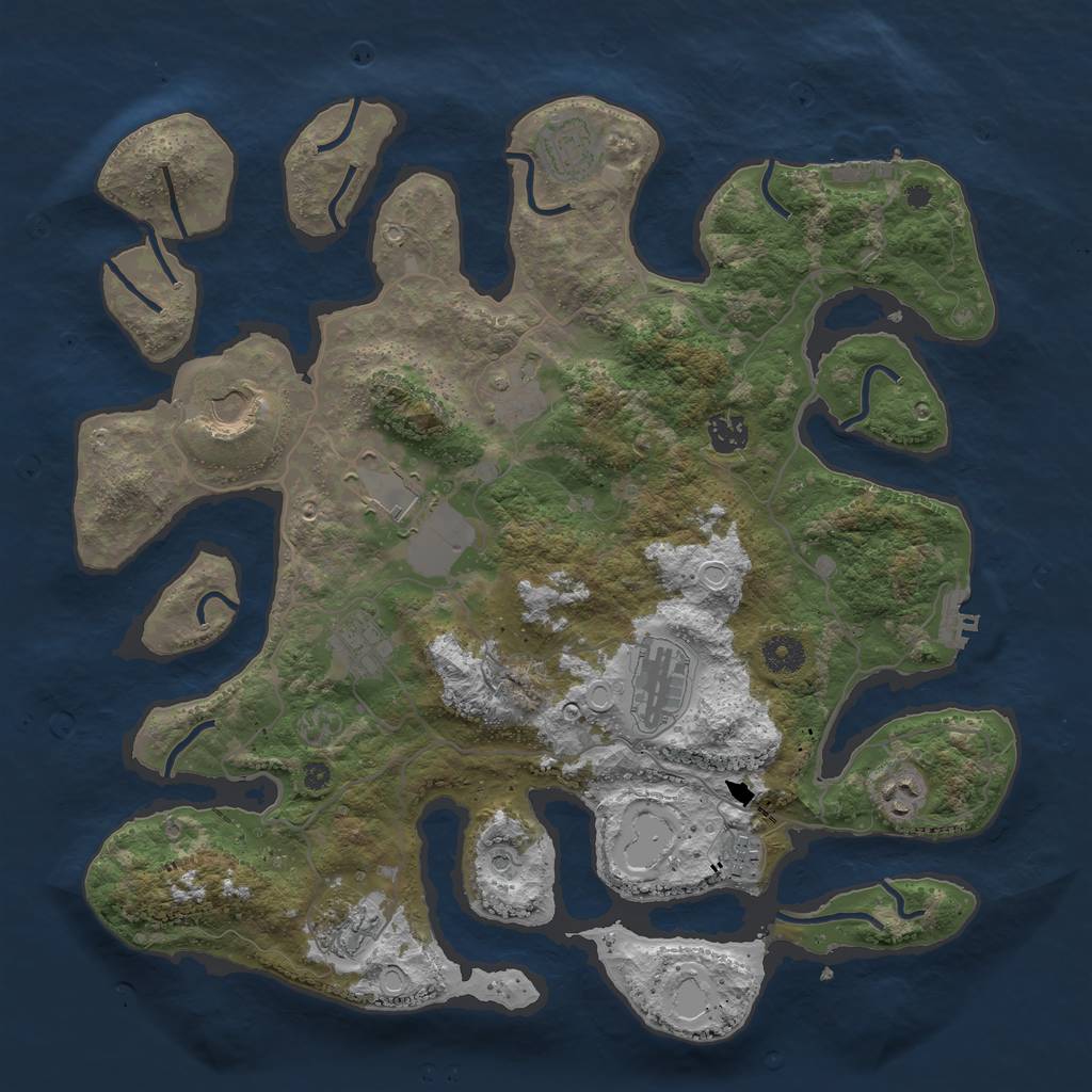 Rust Map: Procedural Map, Size: 4000, Seed: 1936254708, 21 Monuments