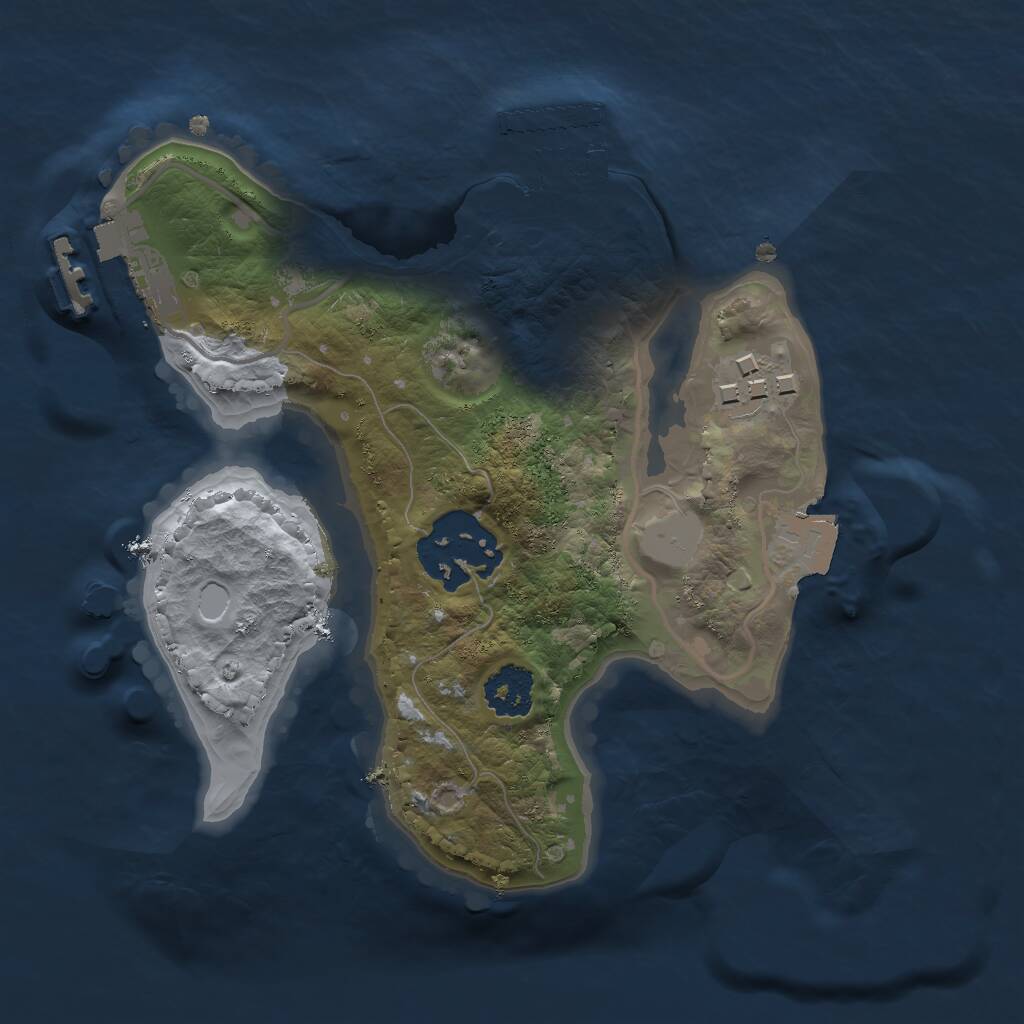 Rust Map: Procedural Map, Size: 2000, Seed: 575716, 5 Monuments