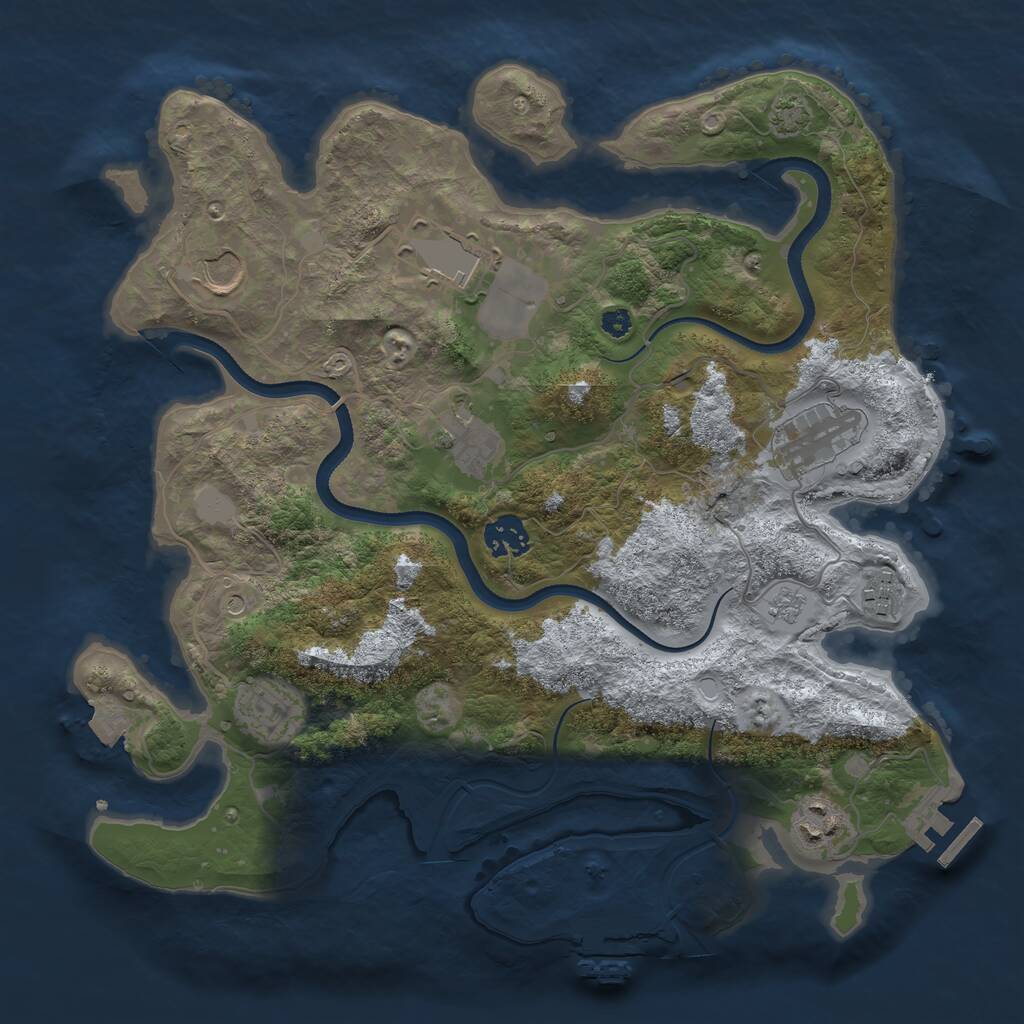 Rust Map: Procedural Map, Size: 3500, Seed: 192468, 14 Monuments