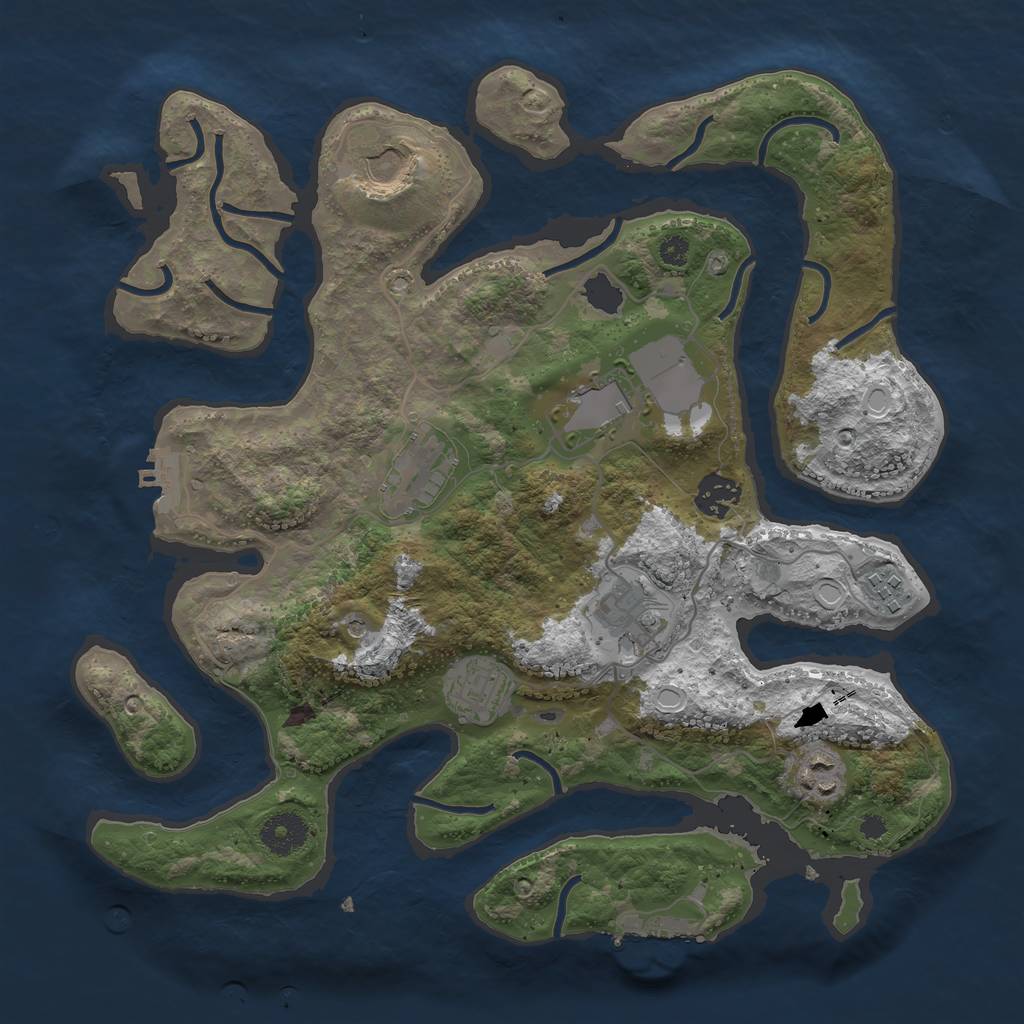 Rust Map: Procedural Map, Size: 3500, Seed: 192468, 19 Monuments