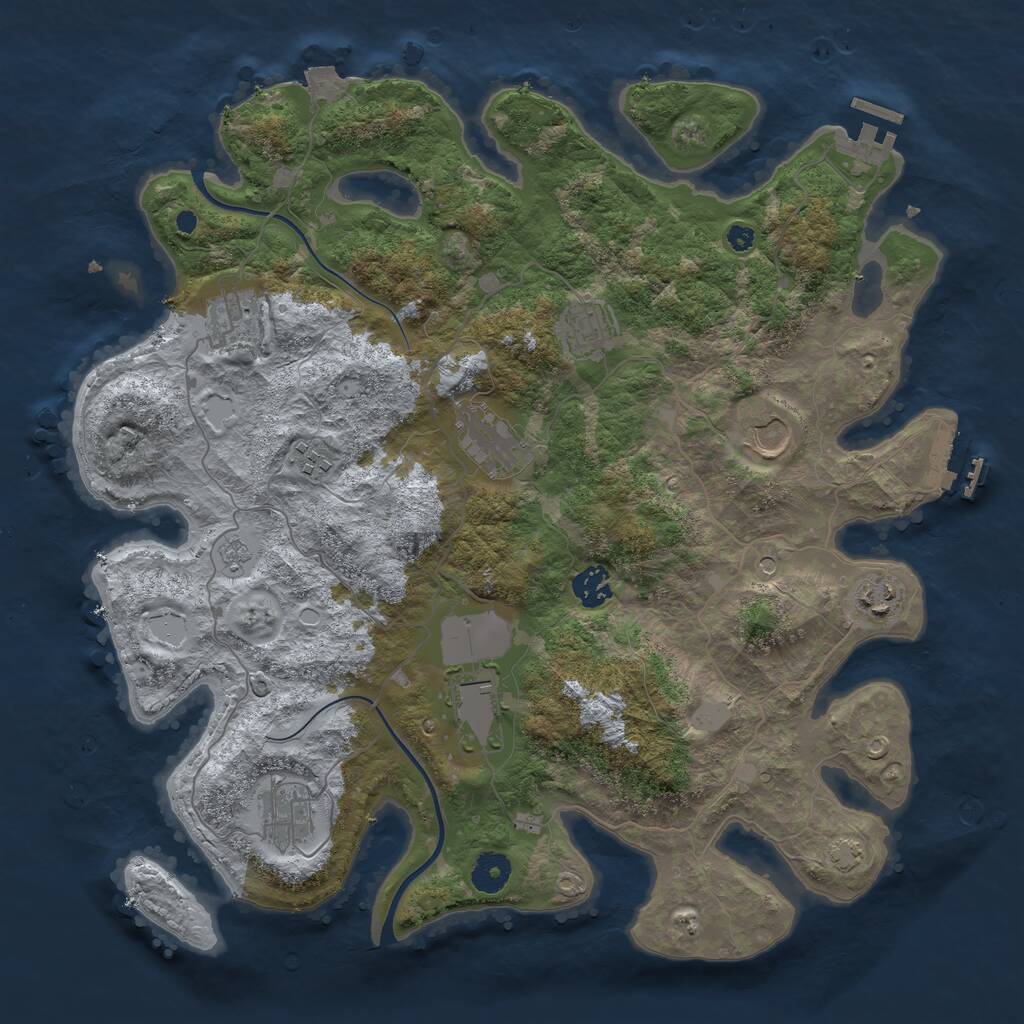 Rust Map: Procedural Map, Size: 3850, Seed: 458528379, 15 Monuments