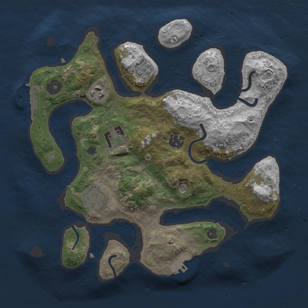 Rust Map: Procedural Map, Size: 3000, Seed: 1882668204, 16 Monuments