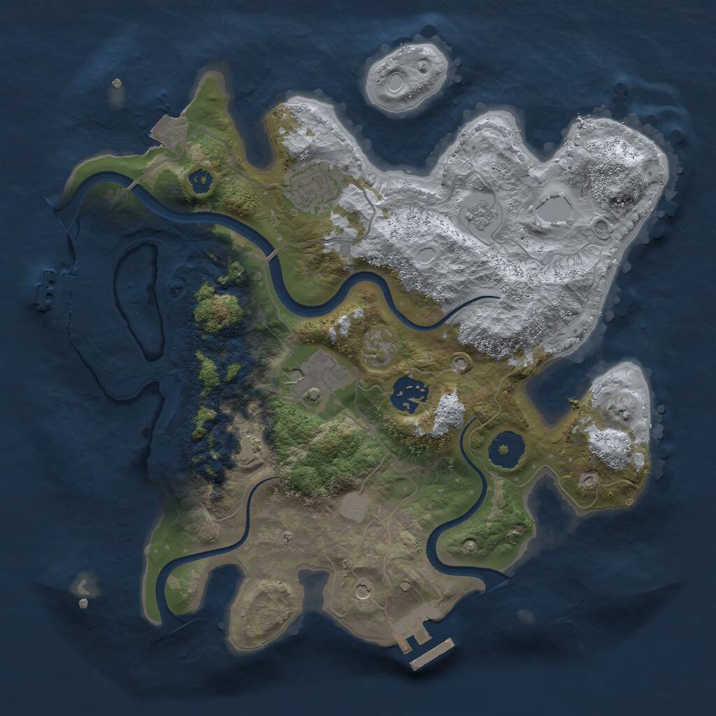 Rust Map: Procedural Map, Size: 3000, Seed: 1882668204, 9 Monuments