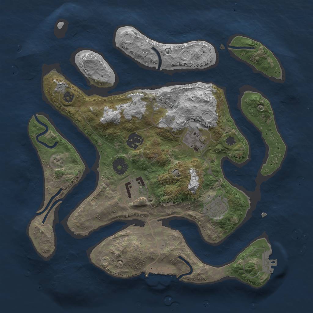 Rust Map: Procedural Map, Size: 3000, Seed: 335700, 15 Monuments