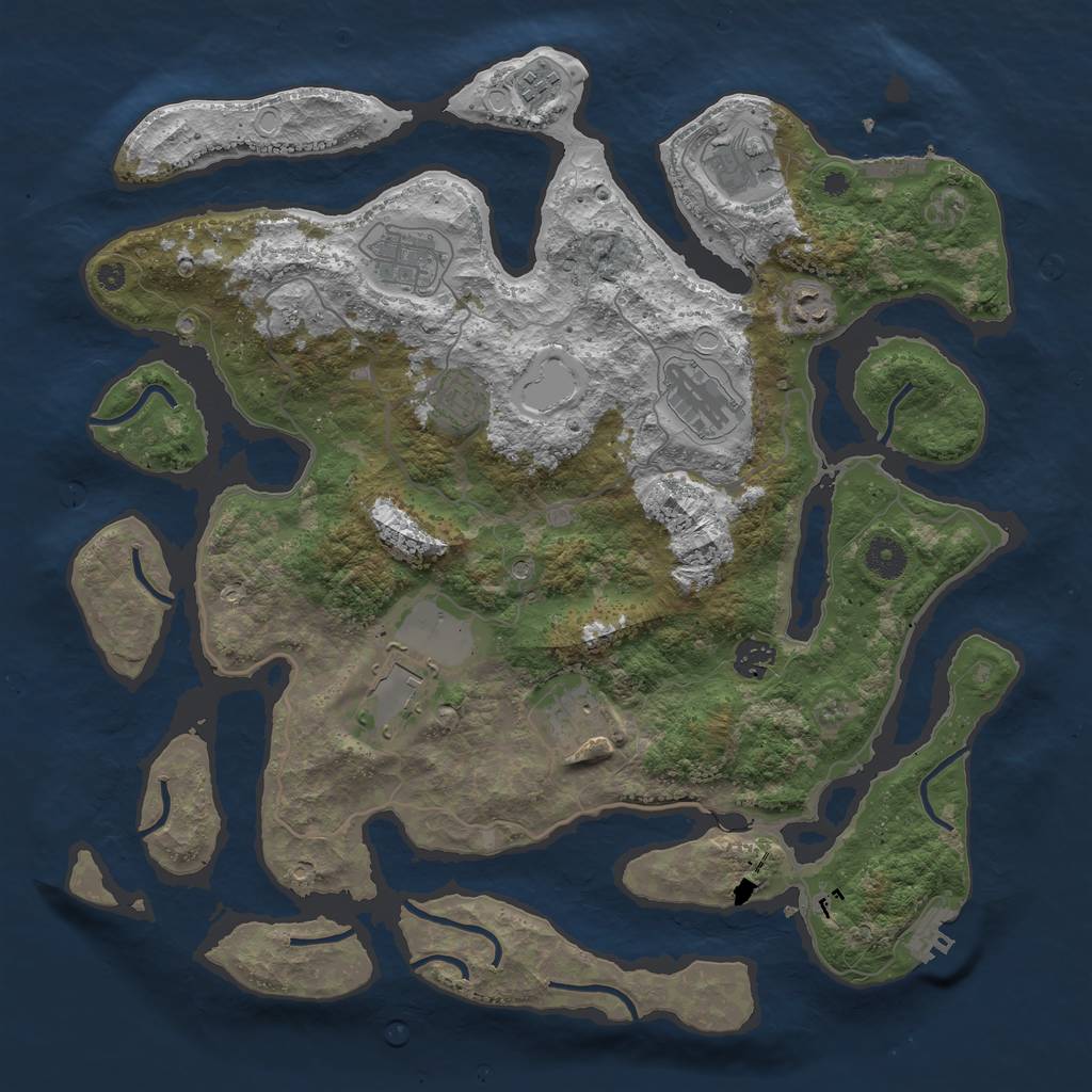 Rust Map: Procedural Map, Size: 4000, Seed: 40528676, 20 Monuments