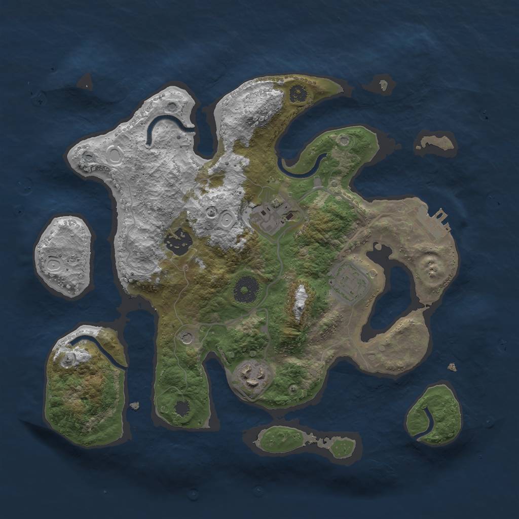 Rust Map: Procedural Map, Size: 3000, Seed: 13836, 14 Monuments