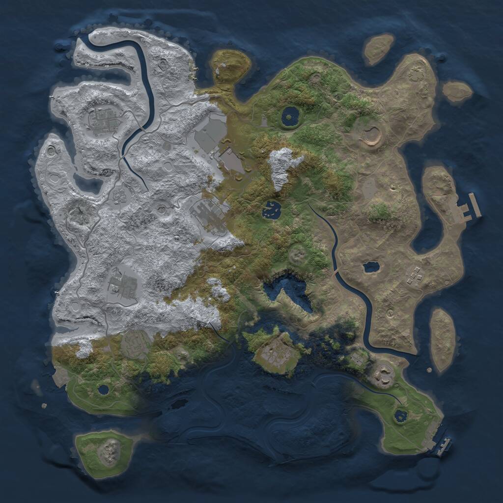 Rust Map: Procedural Map, Size: 4000, Seed: 1972323245, 16 Monuments
