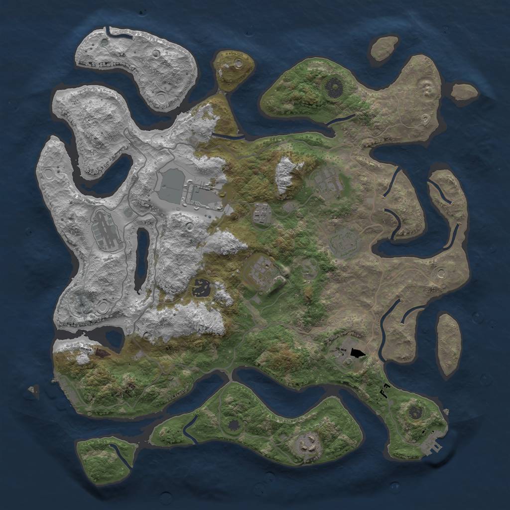 Rust Map: Procedural Map, Size: 4000, Seed: 1972323245, 20 Monuments