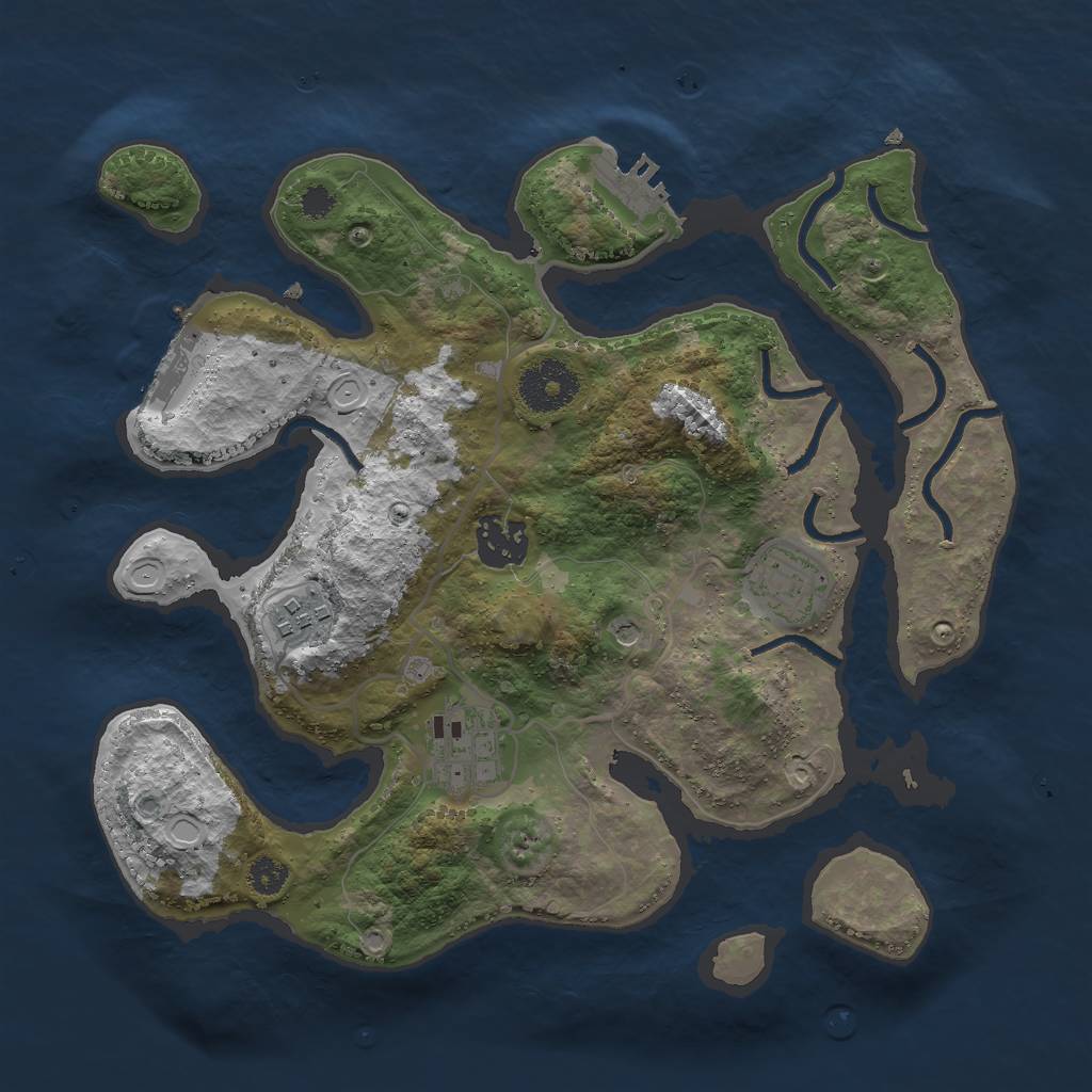 Rust Map: Procedural Map, Size: 3000, Seed: 104714346, 15 Monuments