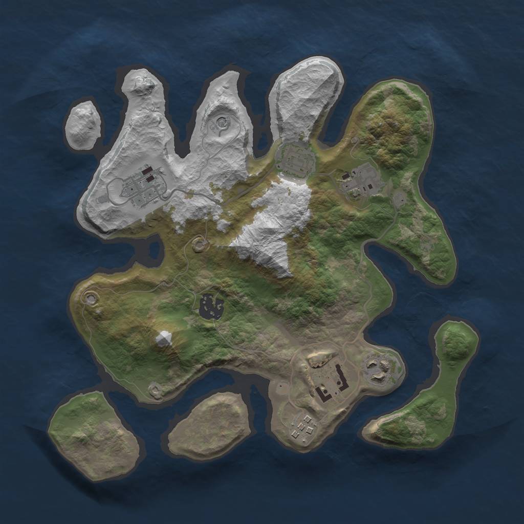 Rust Map: Barren, Size: 3000, Seed: 822989, 10 Monuments