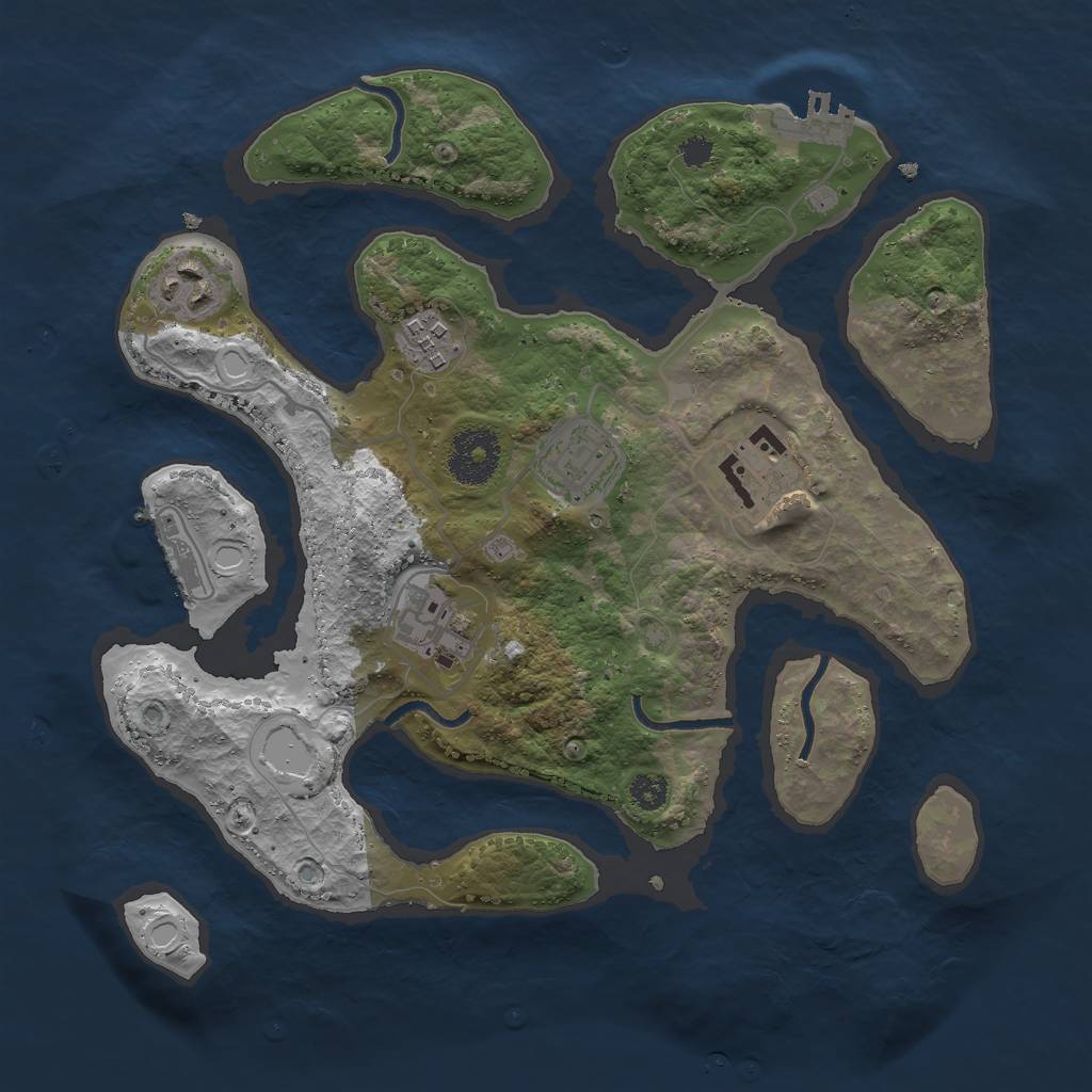 Rust Map: Procedural Map, Size: 3000, Seed: 532170, 15 Monuments