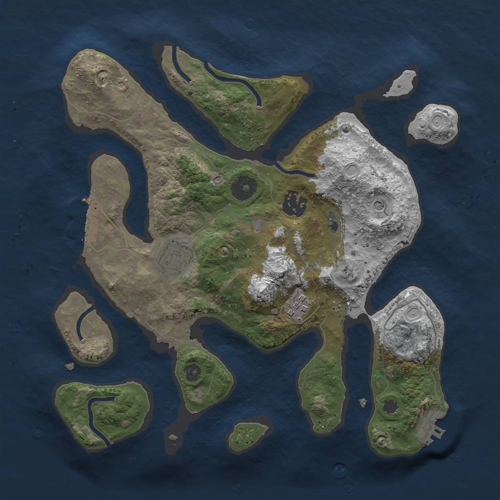 Rust Map: Procedural Map, Size: 3000, Seed: 1513724411, 14 Monuments