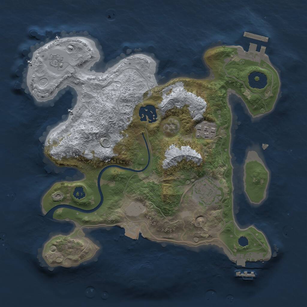 Rust Map: Procedural Map, Size: 2500, Seed: 11000, 7 Monuments