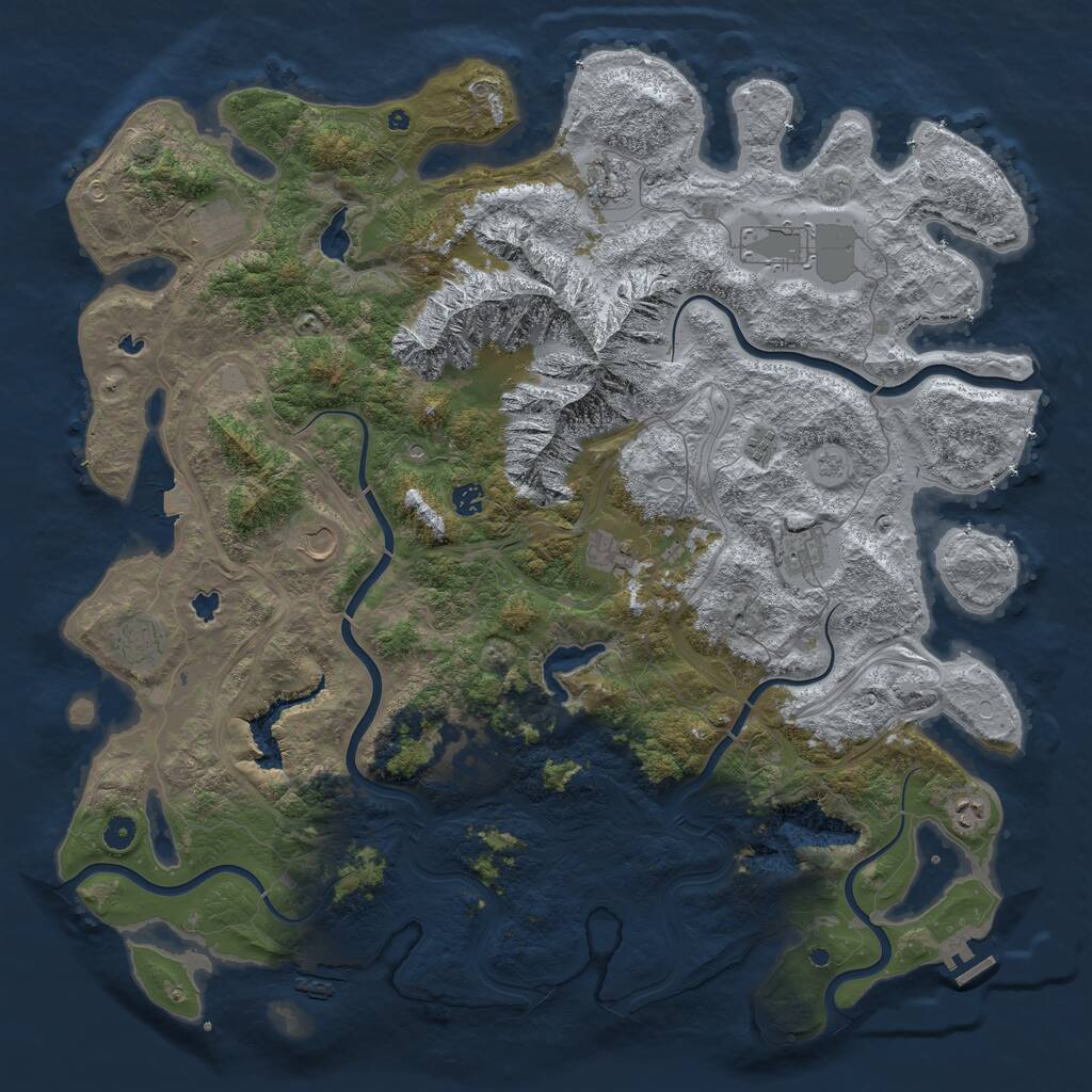 Rust Map: Procedural Map, Size: 5000, Seed: 183950249, 17 Monuments