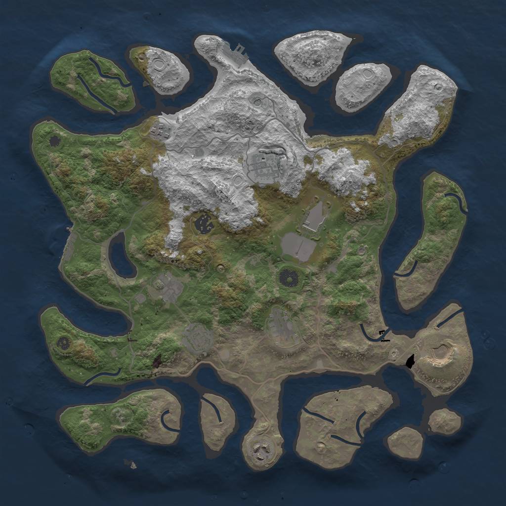 Rust Map: Procedural Map, Size: 4000, Seed: 1534867, 20 Monuments