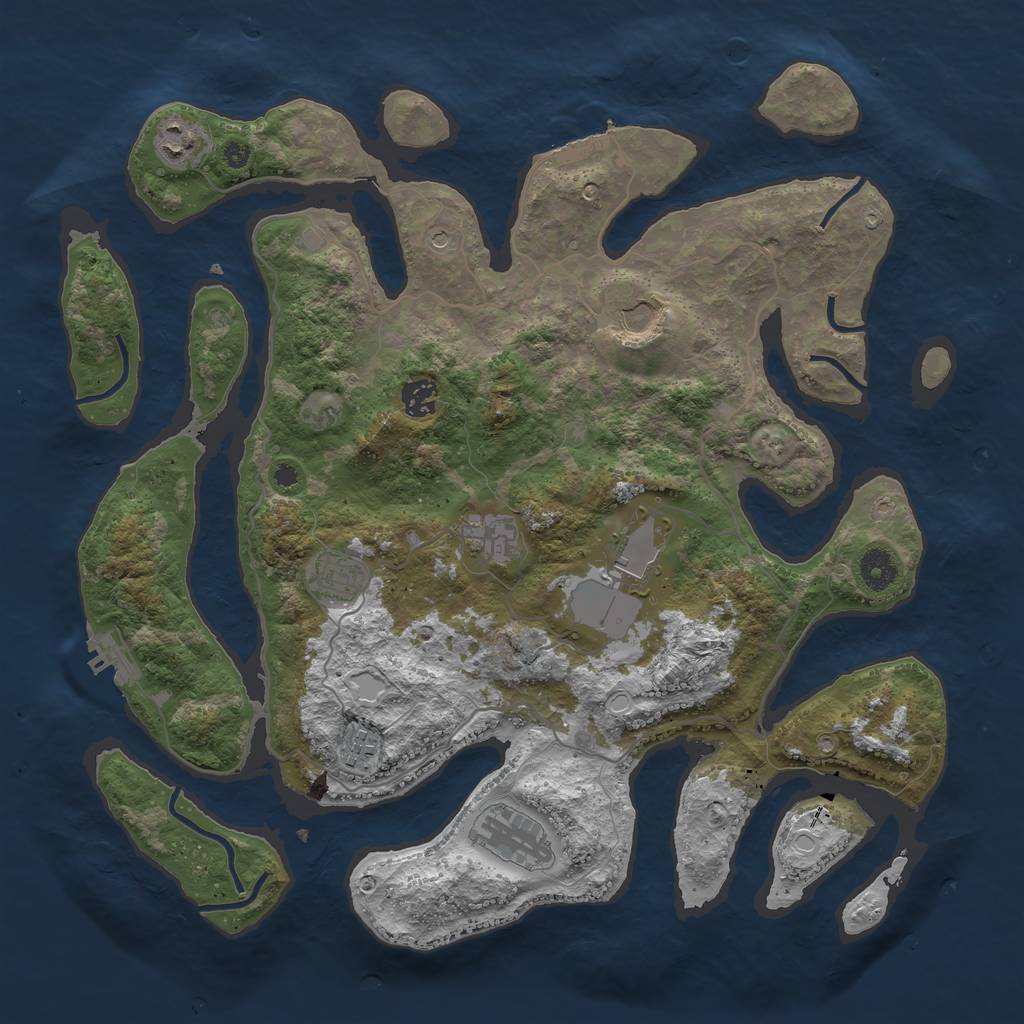 Rust Map: Procedural Map, Size: 4000, Seed: 365214, 19 Monuments