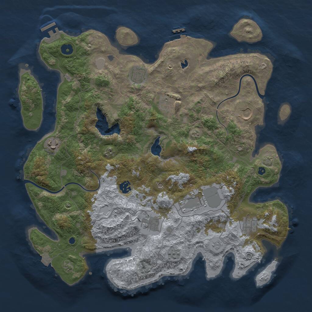 Rust Map: Procedural Map, Size: 4000, Seed: 365214, 15 Monuments