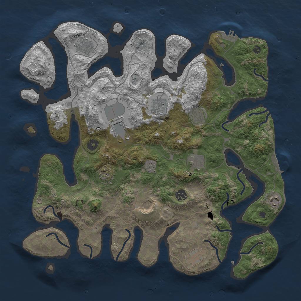 Rust Map: Procedural Map, Size: 4000, Seed: 2093323239, 22 Monuments