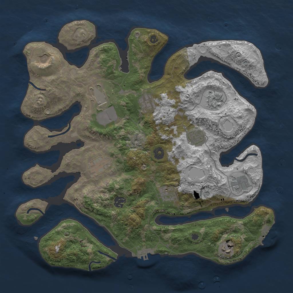 Rust Map: Procedural Map, Size: 3750, Seed: 1687768601, 21 Monuments