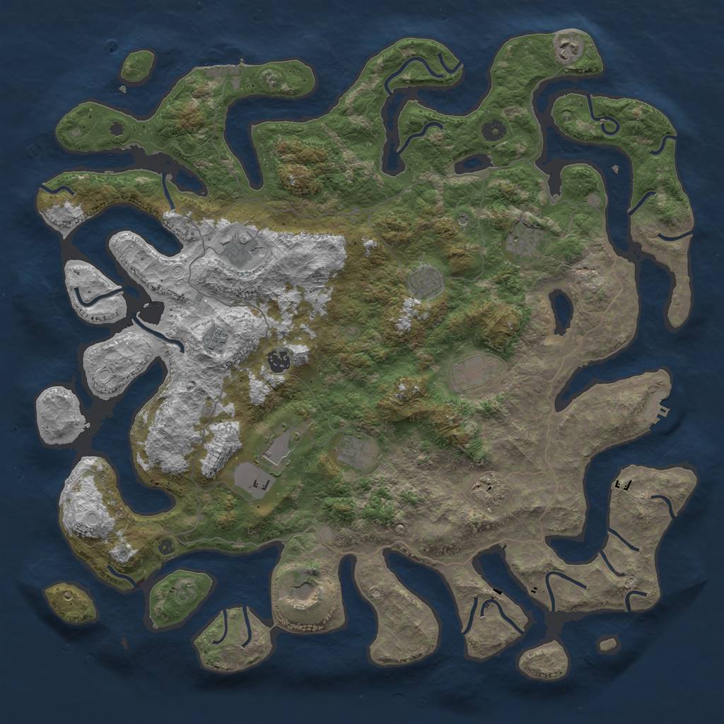 Rust Map: Procedural Map, Size: 4800, Seed: 155, 22 Monuments