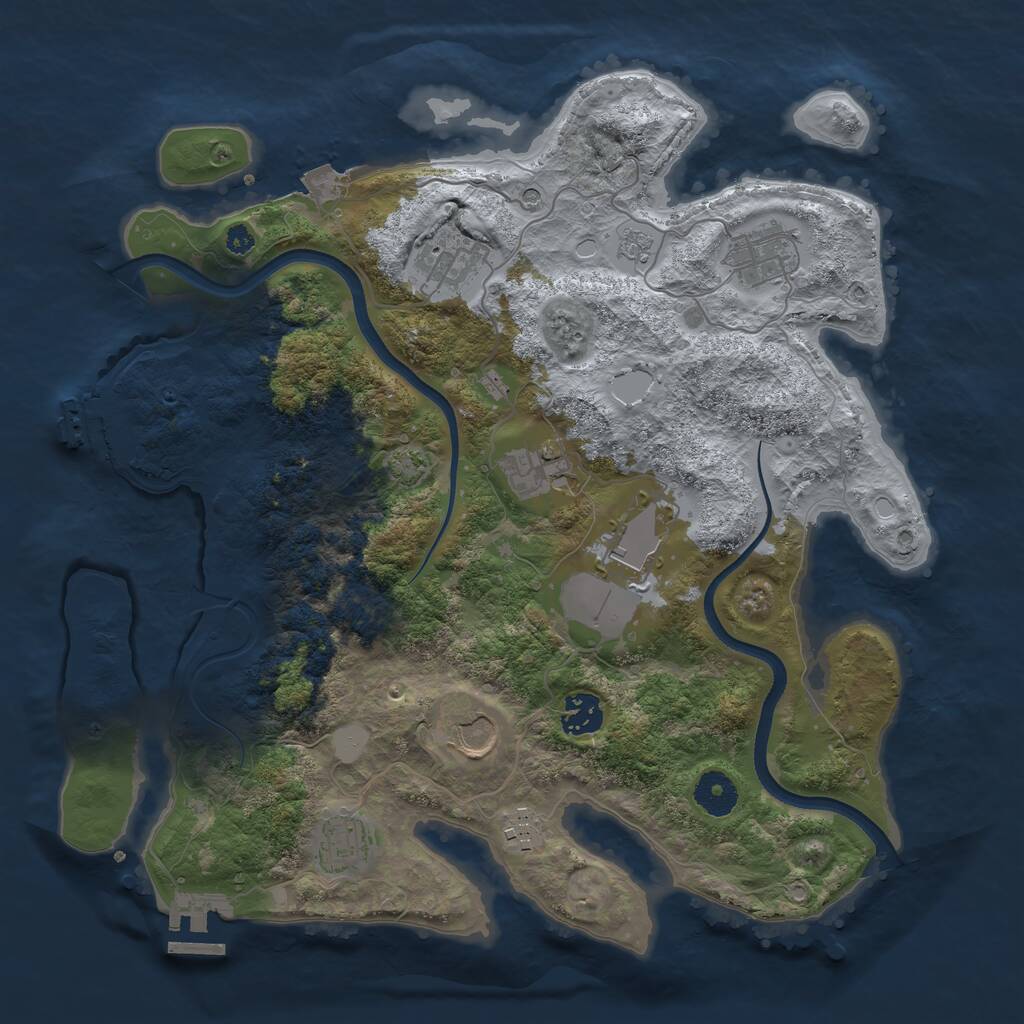 Rust Map: Procedural Map, Size: 3600, Seed: 611323796, 14 Monuments