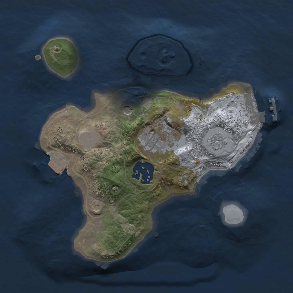 Rust Map: Procedural Map, Size: 2000, Seed: 1846517498, 6 Monuments