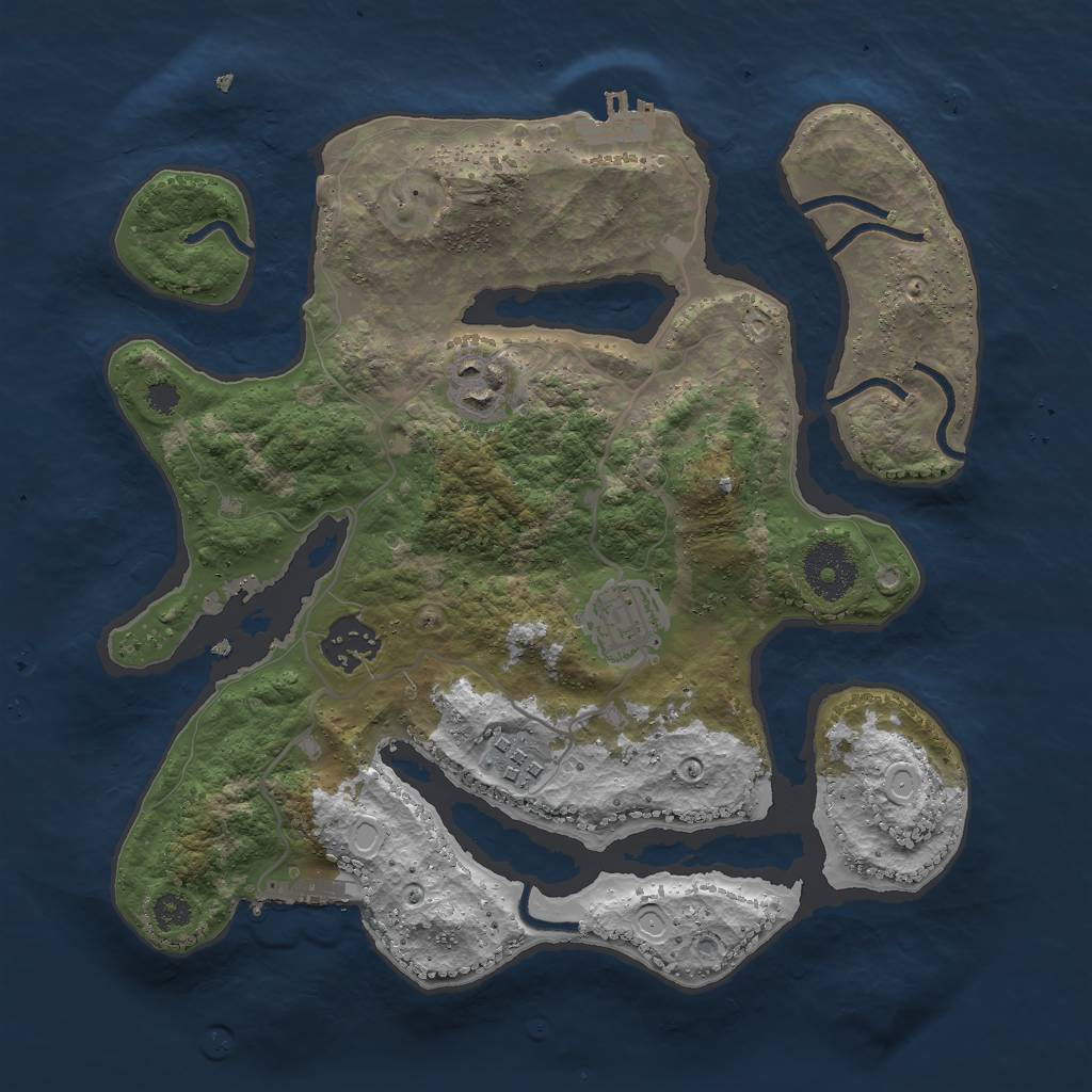 Rust Map: Procedural Map, Size: 3000, Seed: 1327761697, 14 Monuments