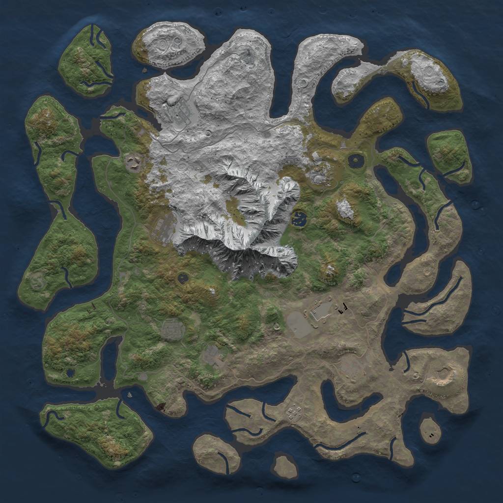 Rust Map: Procedural Map, Size: 5000, Seed: 899233225, 20 Monuments