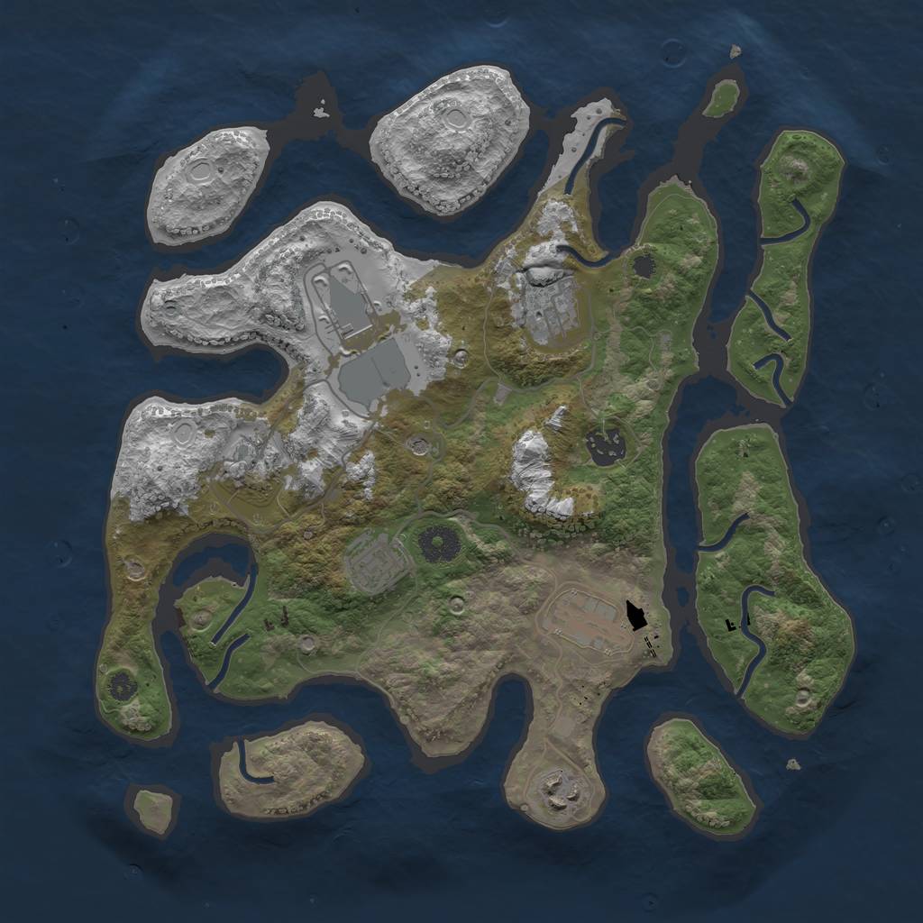 Rust Map: Procedural Map, Size: 3500, Seed: 1735764617, 16 Monuments