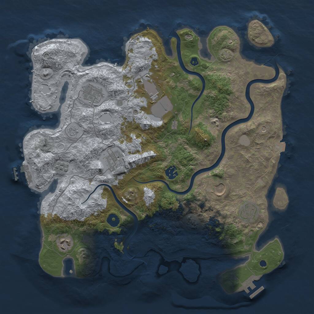 Rust Map: Procedural Map, Size: 3750, Seed: 1596428, 14 Monuments