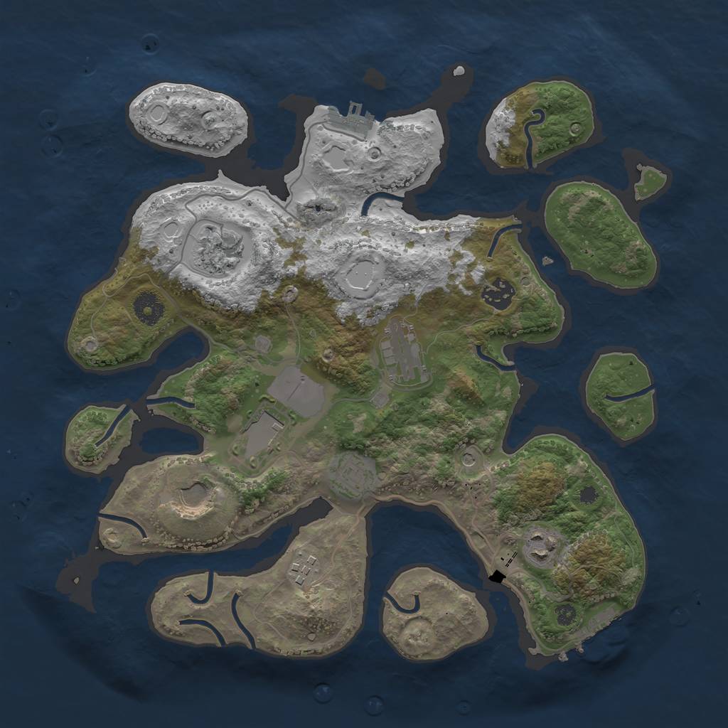 Rust Map: Procedural Map, Size: 3500, Seed: 470903996, 19 Monuments