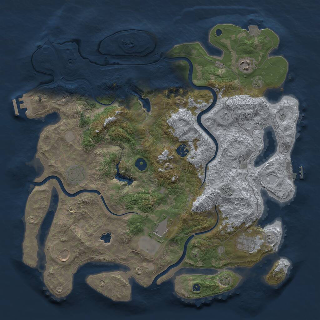 Rust Map: Procedural Map, Size: 4000, Seed: 2886818, 13 Monuments