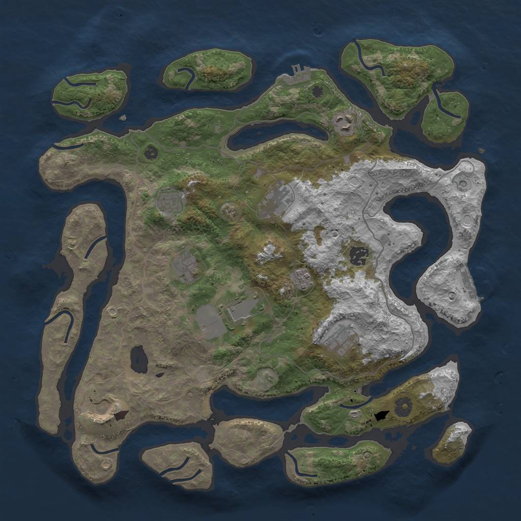 Rust Map: Procedural Map, Size: 4000, Seed: 2886818, 20 Monuments