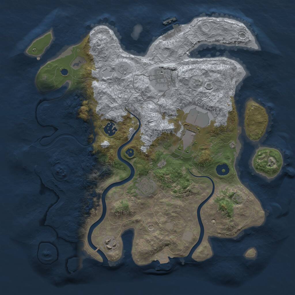 Rust Map: Procedural Map, Size: 3500, Seed: 20120512, 12 Monuments