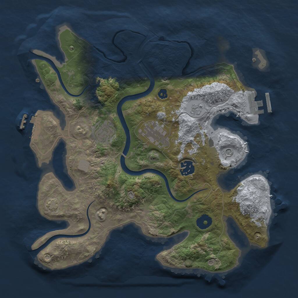 Rust Map: Procedural Map, Size: 3000, Seed: 1777, 9 Monuments
