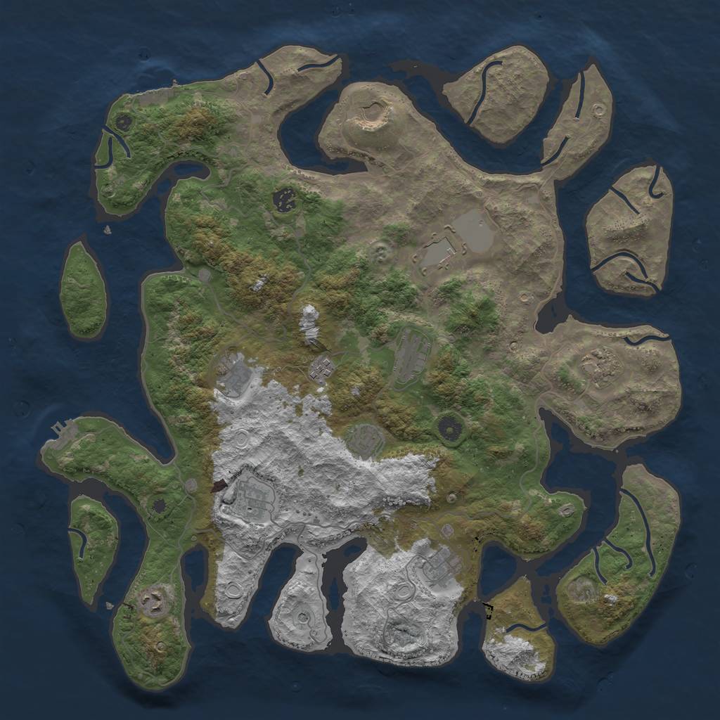 Rust Map: Procedural Map, Size: 4500, Seed: 7000000, 22 Monuments