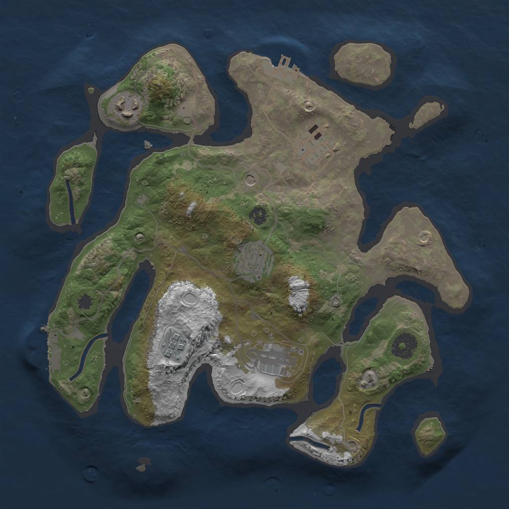 Rust Map: Procedural Map, Size: 3000, Seed: 143347, 16 Monuments