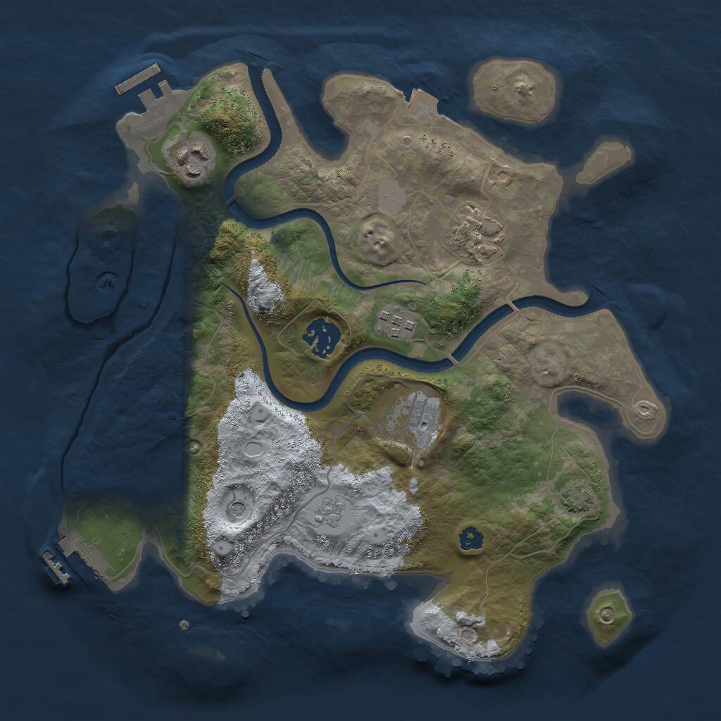 Rust Map: Procedural Map, Size: 3000, Seed: 143347, 11 Monuments