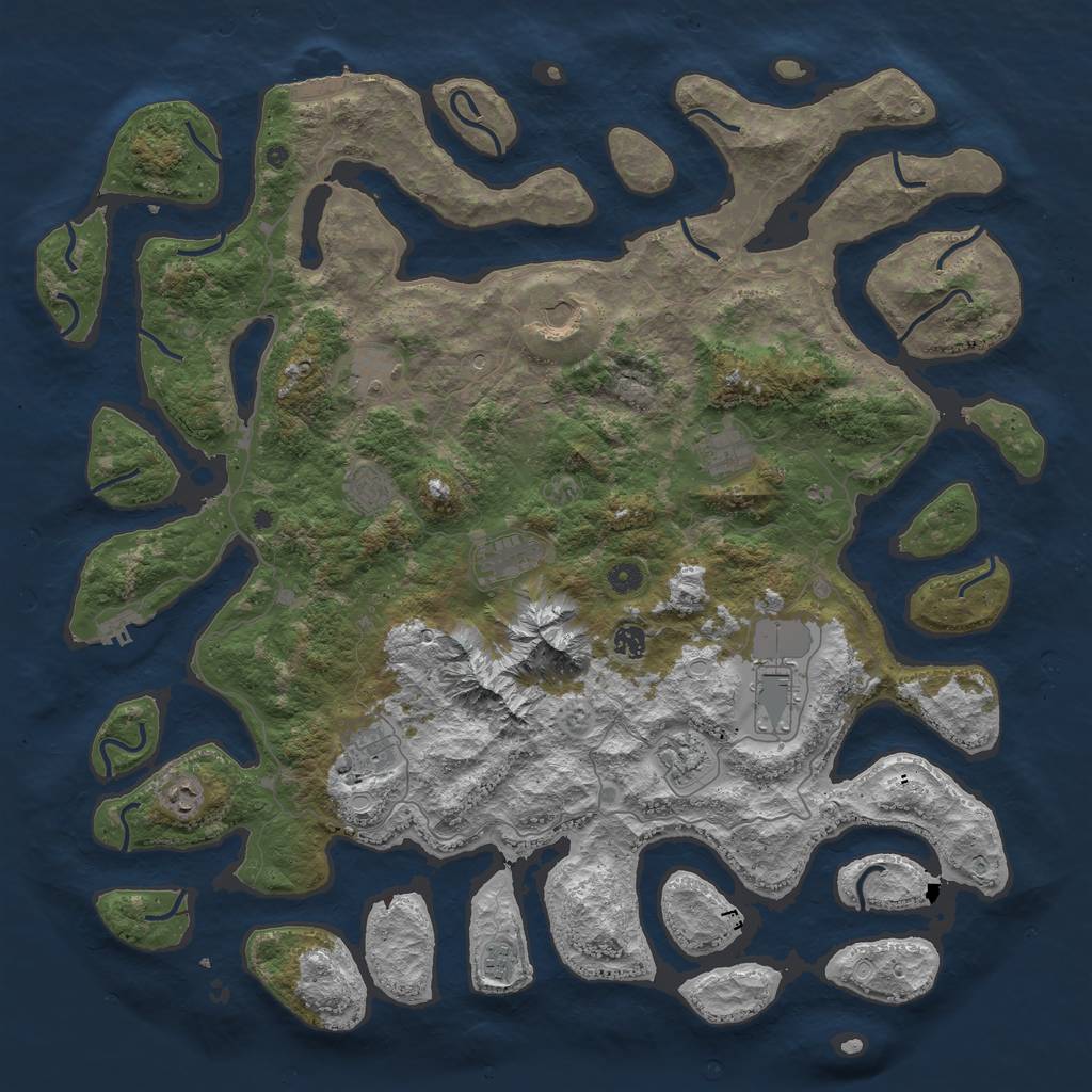 Rust Map: Procedural Map, Size: 5000, Seed: 837492, 22 Monuments