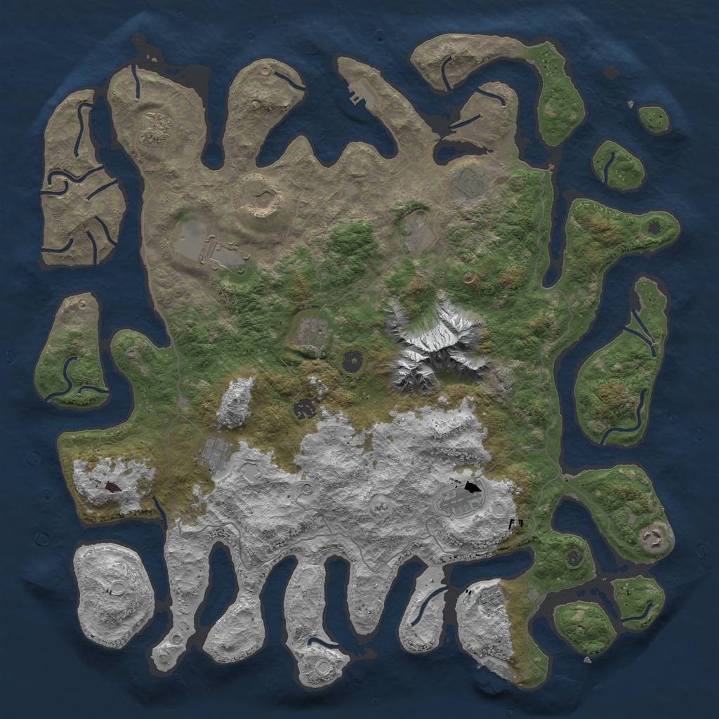 Rust Map: Procedural Map, Size: 5000, Seed: 21908347, 22 Monuments