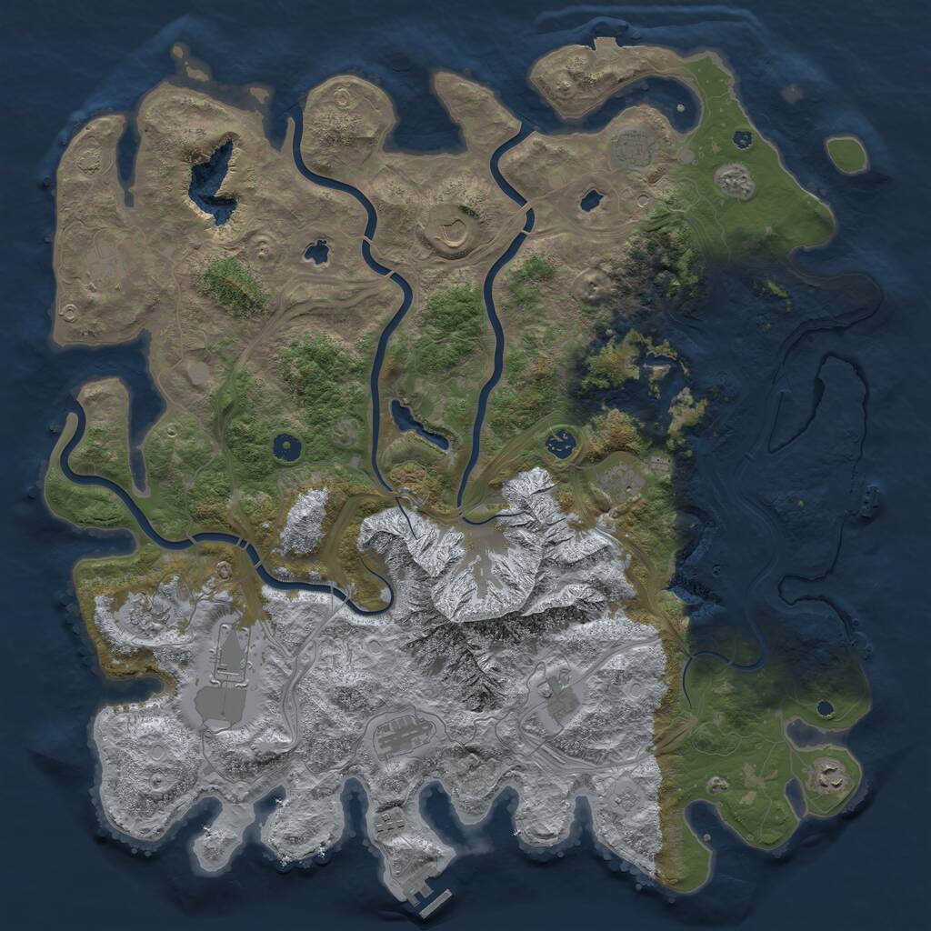 Rust Map: Procedural Map, Size: 5000, Seed: 21908347, 17 Monuments