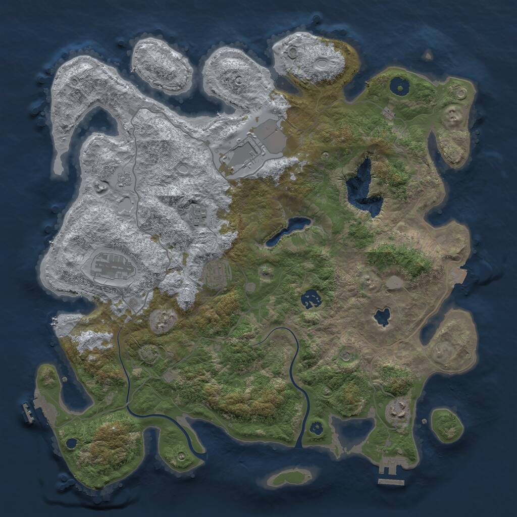 Rust Map: Procedural Map, Size: 4000, Seed: 56948512, 12 Monuments