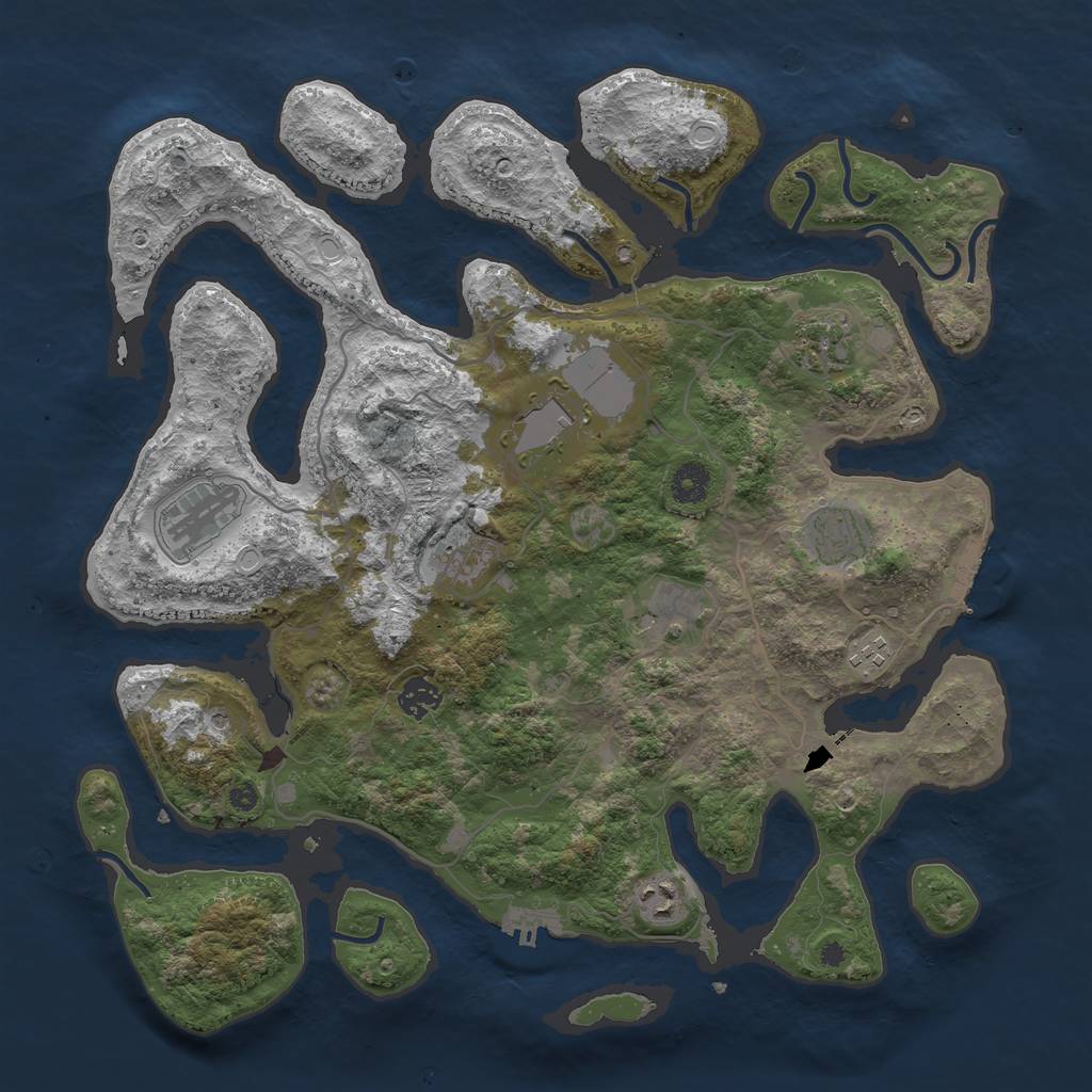 Rust Map: Procedural Map, Size: 4000, Seed: 56948512, 20 Monuments