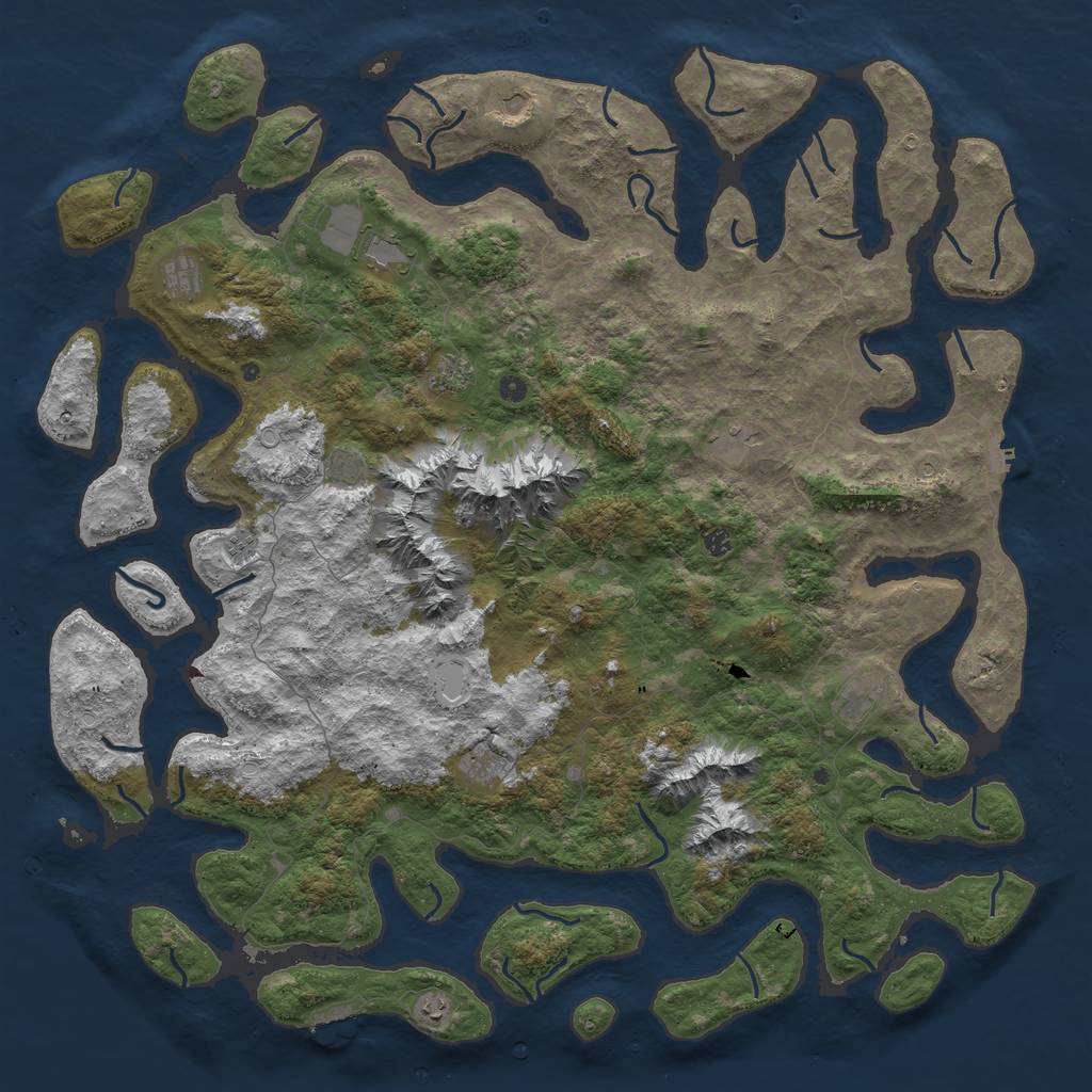 Rust Map: Procedural Map, Size: 6000, Seed: 12810810, 22 Monuments