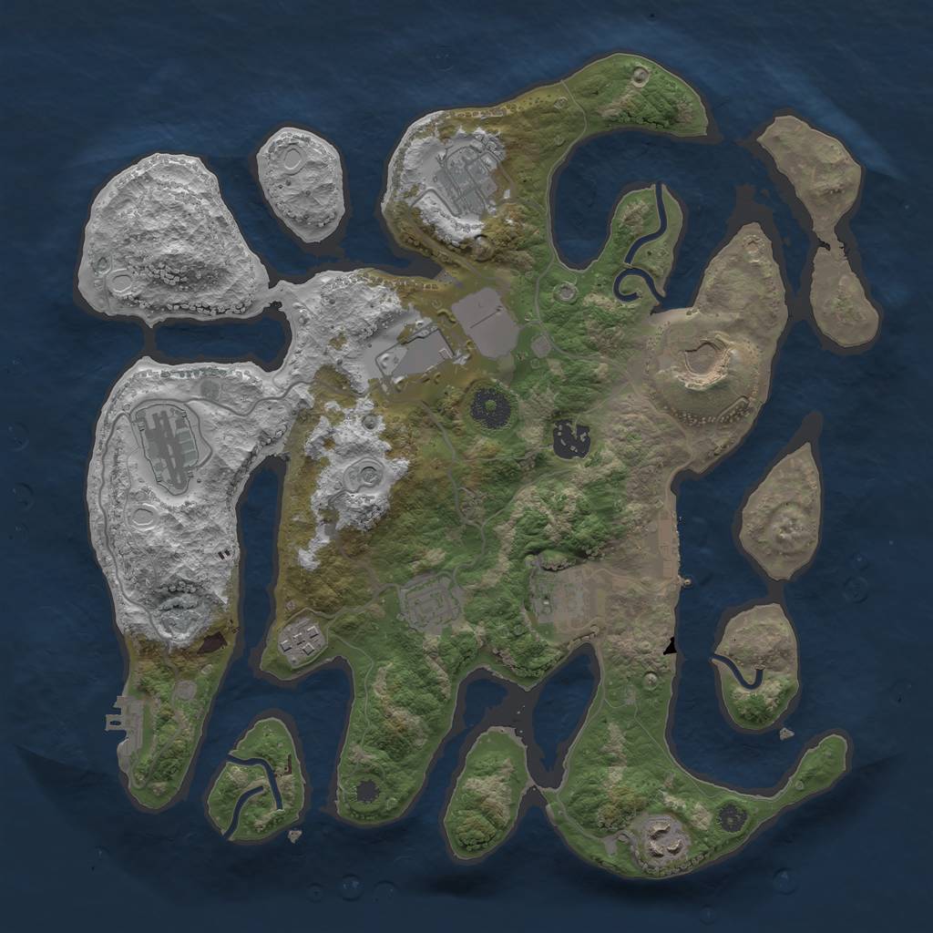 Rust Map: Procedural Map, Size: 3500, Seed: 19961006, 20 Monuments