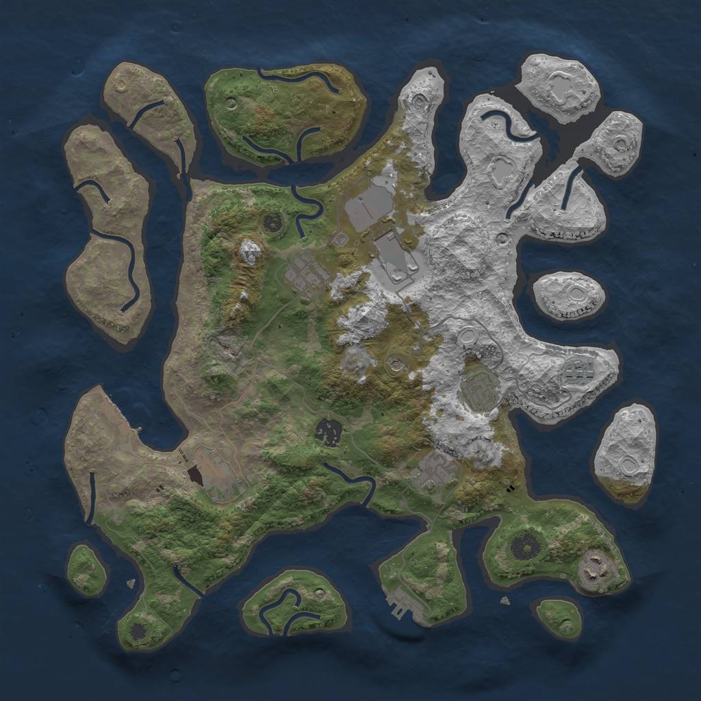 Rust Map: Procedural Map, Size: 3800, Seed: 20210826, 19 Monuments