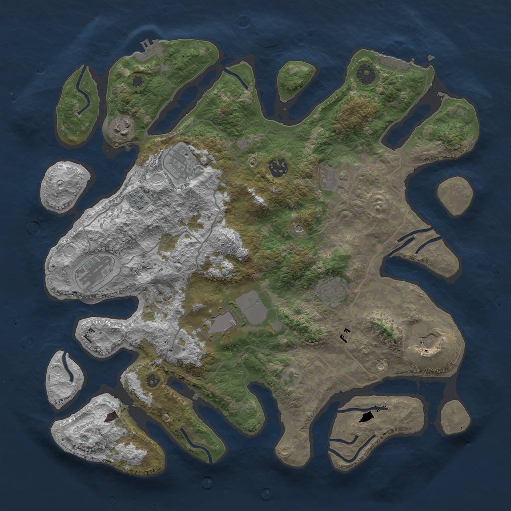 Rust Map: Procedural Map, Size: 4000, Seed: 793884640, 20 Monuments