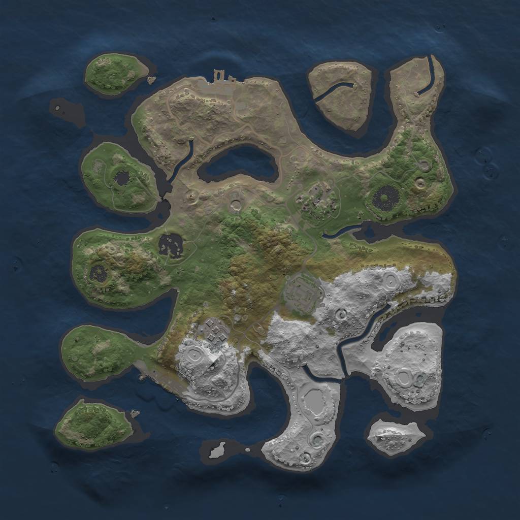 Rust Map: Procedural Map, Size: 3000, Seed: 897969645, 15 Monuments